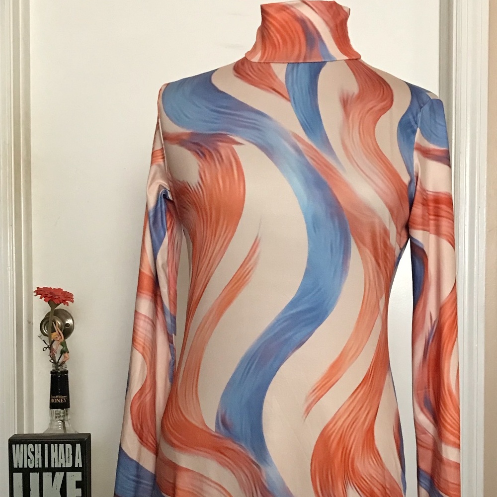 Multicolor Bodycon Midi Dress Size L